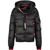 Geographical Norway Calix Lady - Giacca Donna Imbottita Calda Autunno-Invernale - Cappotto Caldo - Giacche Antivento A Maniche Lunghe - Abito Ideale (Nero Rosa Flash XL)