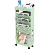 DOEWORKS Libreria Piccolo Scaffale per Libri, Carrello Portaoggetti Libreria con Ruote 5 Livelli Carrello Cucina, Carrello con Ruote per Soggiorno Biblioteca Camera da Letto Ufficio, Verde