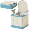 Morlinca Sedia WC per Anziani, Gabinetto Portatile Adulti, WC Portatile con Bracciolo e Schienale, Pieghevole Sedia Doccia per Anziani, Disabili, Donne Incinte (blue)