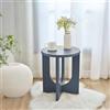 [en.casa] Tavolino Centrale da Salotto Tavolo Basso da Caffè con Piano Rotondo e Gambe Incrociate Tavolino Laterale da Divano 50 x 40 cm Blu Grigiastro