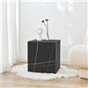 [en.casa] Tavolino a Forma di Cubo Tavolo Basso da Caffè Tavolino Laterale da Divano Comodino 45 x 40 x 40 cm - Effetto Marmo Nero