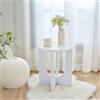 [en.casa] Tavolino Centrale da Salotto Tavolo Basso da Caffè con Piano Rotondo e Gambe Incrociate Tavolino Laterale da Divano 50 x 40 cm Bianco