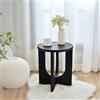 [en.casa] Tavolino Centrale da Salotto Tavolo Basso da Caffè con Piano Rotondo e Gambe Incrociate Tavolino Laterale da Divano 50 x 40 cm Nero