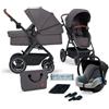 Kinderkraft Passeggino B Tour 3 in 1 Mink Pro Grigio Scuro
