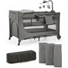Kinderkraft Lettino da viaggio 3in1 JOY 2 con accessori grigio scuro