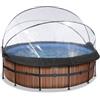 EXIT Toys EXIT Piscina Frame ø427x122cm (filtro a sabbia 12v) - trama in legno + copertura