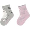 Sterntaler ABS calzini doppio pacchetto gatto grigio chiaro