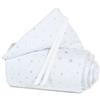 babybay Paracolpi Piqué Maxi, bianco con stelle beige/azzurro 168 x 24 cm