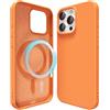 oakxco Custodia in silicone per iPhone 16 Pro Max, magnetica, compatibile con ricarica wireless Magsafe, sottile e sottile, in morbido gel di gomma, cover rigida estetica da donna, arancione