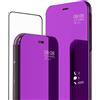 SZMLOGB MLOTECH Smart Custodia per Samsung Galaxy Note 10 Lite Cover e vetro temperato Flip Clear View Specchio Standing Anti shock Placcatura Cover Porpora