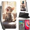 PHINIENLAND Cover per Xiaomi Redmi Note 8 Pro Case PU Pelle Custodia [Kickstand] [Chiusura magnetica] [Slot per Schede], Portafoglio Flip Custodia per Redmi Note 8 Pro,Gatto