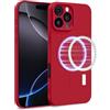MyGadget Cover [ Compatibilita con MagSafe ] compatibile con Apple iPhone 16 Pro Max - Custodia in Silicone Morbido a Doppio Strato - Case con Protezione Fotocamera & Fodera Interna - Rosso