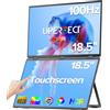 UPERFECT Delta 18.5 100Hz Touchscreen Dual Portable Monitor, Laptop Screen Extender Stacked Triple Folding Monitor with Stand & VESA for Laptop Phone Game Console (No Driver Needed)