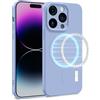 MyGadget Cover [ MagSafe ] per Apple iPhone 14 Pro - Custodia in Silicone Morbido a Doppio Strato - Case con Protezione Fotocamera & Fodera Interna - Blu Chiaro