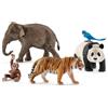 schleich Wild Life | Set Animali della Giungla 77588 con Elefante, Panda, Tigre, Pappagallo e Cucciolo di Scimmia | Giocattolo educativo dai 3 Anni | Set da 5 Pezzi | Esclusiva Amazon