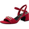 MARCO TOZZI Sandalo da donna 2-88304-44 con tacco, Colore: rosso, 39 EU