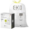 EKO Easy-Dispense Rotolo da 80 sacchetti per la spazzatura extra forti con coulisse, piccoli, 7-10 litri, 1 confezione bianca, codice B