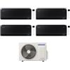 Samsung Climatizzatore Quadri Split Windfree Black 7+9+9+12 BTU con AJ100TXJ5KG/EU Inverter R-32 Wi-Fi Classe A++ ,