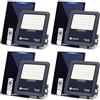 Aigostar faretto Solare con Telecomando 4 pezzi, 200W Faro LED Esterno con Pannello Solare, 2000LM, 6500K Bianco Freddo, IP65 Impermeabile, faretto da Esterno, ottimo per giardini esterni, terrazze