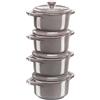 Staub Ceramique Set da cocotte rotonda - 4-pz., grigio antico