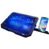 iggual - Base di Raffreddamento Portatile fino a 17" con 4 Ventole Silenziose e Supporto per Smartphone, Supporto Regolabile con 7 Angolazioni e Luce LED Blu, Include Cavo USB-A (RP4V17)