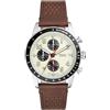 Fossil Sport Tourer orologio da uomo, movimento cronografo, bracciale in acciaio o cinturino in pelle, Bianco