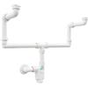 Aqua Bagno Salvaspazio, sifone - sifone per mobili - sifone salvaspazio - sifone piatto - bagno - regolabile in modo flessibile - G 1 1/4 - DN32 - doppio lavabo