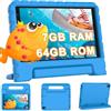 YESTEL Tablet Bambini 8 Pollici, 7GB RAM 64GB ROM 1TB Espandibile, WiFi 6 BT 5.0, 5MP+2MP, 3600mAh, 1280*800, Apprendimento Educazione,GPS, Controllo Parentale, Android Tablet PC con Custodia, Azzurro