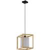 Eglo Leuchten my light Lampadario a sospensione Granados cubo in legno rovere e tessuto linea moderna 1XE27 390099/20