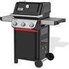 WEBER Barbecue a Gas da Giardino BBQ da Esterno 3 Bruciatori con Ripiani Laterali e Griglie in Ghisa Smaltata colore Nero/Silver Spirit E 310 - 1500864