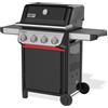WEBER Barbecue a Gas da Giardino BBQ da Esterno 4 Bruciatori con Ripiani Laterali e Griglie in Ghisa Smaltata colore Nero/Silver Spirit E 410 - 1500888