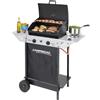 Campingaz Barbecue a Gas da Giardino con Pietra lavica e Griglia in Acciaio BBQ da Esterno con Coperchio Ruote e Fornello Laterale - 3000004828 Xpert 100 LS+ ROCKY
