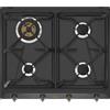 Smeg Piano Cottura 4 Fuochi a Gas 70 cm 1 Bruciatore Tripla Corona colore Nero - SRV864AOGH