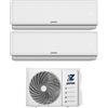 Zephir Climatizzatore Dual Split Inverter 9000 + 12000 Btu Condizionatore con Pompa di Calore Classe A++/A+ R32 (Unità Interna + Unità Esterna) - ZDA9000 + ZDA12000
