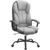 SONGMICS Ufficio, Scrivania, Gaming con Braccioli, Computer, Sedia Direzionale, Regolabile in Altezza, per Studio, Grigio Tortora e Nero Inchiostro OBG057G01, Poliuretano, 67 x 68 x (112-122) cm