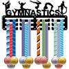 CREATCABIN Ginnastica Porta Medaglie Appendiabiti Espositore Sport Metallo Appeso Premi Piccolo Supporto Decor Premi per Parete Casa Distintivo Gara Corsa Ginnastica Nuoto Medaglia Nero 29x13cm