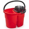 Generico Secchio Doppia Vasca con Strizzatore 16 Litri (28 x 40 x 33.5cm) 2 Vasche con Strizzatore Per Pulizia Casa Ufficio Uso Professionale