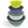 Rotho Caruba - Set di 3 ciotole e 1 colino, in plastica (PP), senza BPA, 30 x 30 x 13 cm