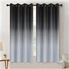 SimpleHome Ombre - Tende oscuranti per soggiorno, blocco della luce, gradiente da nero a grigio, bianco, spesse, termiche, con occhielli, tende per camera da letto, 2 pannelli, 132 x 160 cm di