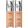 L'Oreal Paris L'Oréal Paris Accord Parfait Fondotinta Fluido Effetto Naturale Texture Ultra Leggera Formula Idratante con Acido Ialuronico Colore 7.D/7.W Ambre Dore - 2 Flaconi da 30ml