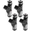 A ABSOPRO Iniettore Carburante Per Citroen C2 C3 2009-2013 4Pz 1.1L | IPM002, 1984C9, Metallo/Plastica, Nero/Argento, 62x35x19mm, 1 Foro, 12V, 2 Pin, Per Citroen C2 03-12, Per Peugeot 206 98-13