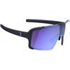 BBB Occhiali da ciclismo sportivi ad alto contrasto, occhiali da sole da uomo e donna, protezione UV al 100%, per bici da strada e MTB, Chester Flux, Nero Blu Lucido, BSG-74
