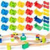 Payarma Accessori per traino in legno, accessori ferroviari,28 pezzi, estensione per binari in legno, compatibile con diversi sistemi ferroviari