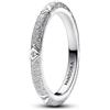 PANDORA ME Anello con texture in argento Sterling con zirconia cubica trasparente, 50