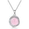 POPLYKE Collana in argento Sterling 925 con perle di luna e opale di colore nero, collana di perle da 8 mm, per Mum Wife, Argento sterling, quarzo rosa