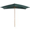 Easycomfort Ombrellone 2x3 m da Giardino in Legno Laccato e Bambù con Copertura Rimovibile, Verde Scuro