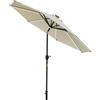 EASYCOMFORT Ombrellone Inclinabile con Apertura a Manovella, Luci LED e Pannello Solare, Crema Bianco Φ266x245cm