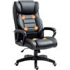 Easycomfort Poltrona Massaggiante da Ufficio a 6 Punti con Altezza Regolabile, in Similpelle Nera, 66x78x112-120 cm