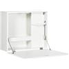 Easycomfort Scrivania a Muro Pieghevole e Salvaspazio con Ripiani, per Casa e Ufficio, in Truciolato e MDF, 60x21.5x50 cm, Bianco