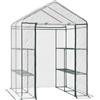Easycomfort Serra da Giardino Esterno in PVC Trasparente, Serra da Balcone con Scaffali per Piante Orto 1.43 x 1.43 x 1.95m